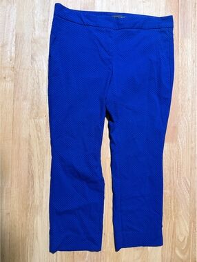 The Limited Women’s 10 Petite Exact Stretch Royal Blue Polka Dot Ankle Pants